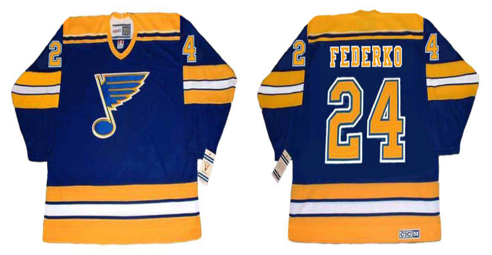 2019 Men St.Louis Blues #24 Federko blue CCM NHL jerseys->st.louis blues->NHL Jersey